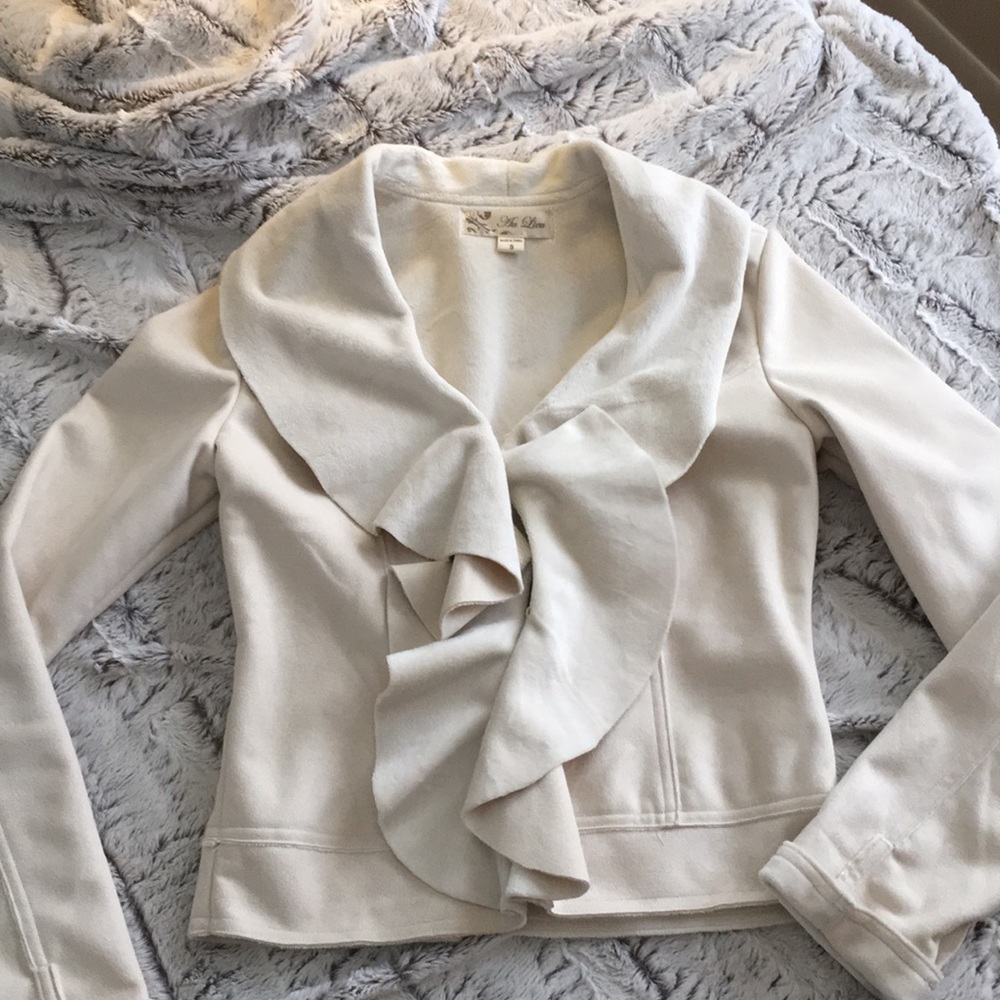 NWOT faux suede cream jacket